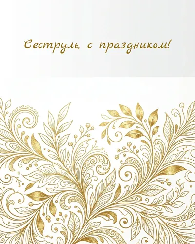 поздравительная открытка — Сеструль, с праздником!